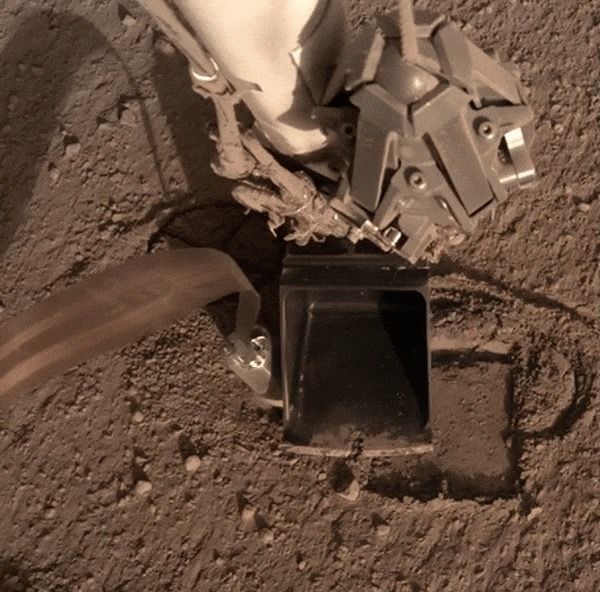 The InSight mars lander&#039;s burrowing heat probe, known as &quot;the mole,&quot; has been stuck in the red dirt since February 2019. But it moved a bit recently, raising hopes that it may eventually be able to get down to its target depth.