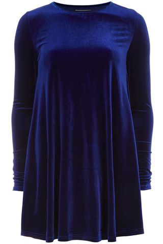 Dorothy Perkins Blue Velvet Swing Dress, £23