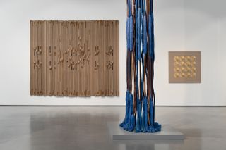 Sheila Hicks with installation view