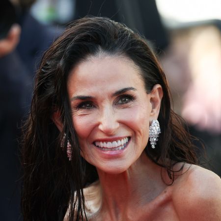 demi moore wears wet hair at a cannes film festival event