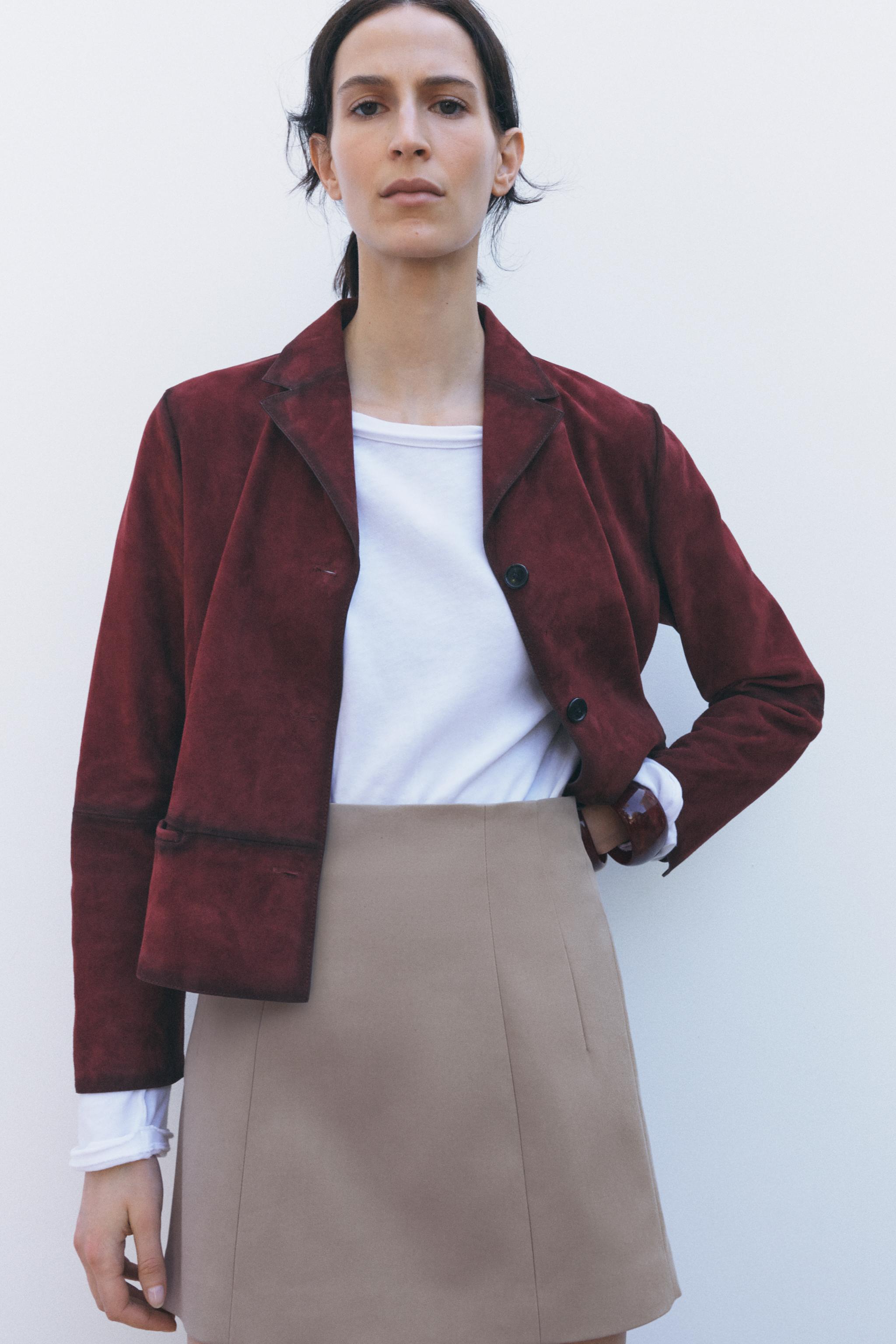 100% Suede Leather Blazer - Zw Collection Limited Edition