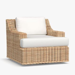 Huntington All-Weather Wicker Slope Arm Swivel Lounge Chair