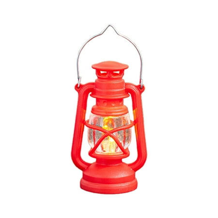 Led Vintage Lanterns Battery Operated Lantern Warm White Old Hurricane Lantern Antique Metal Hanging Led Lantern Lamp for Indoor Table Outdoor Camping Lighting (red)