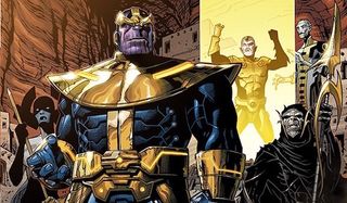 Thanos with the Black Order in Marvel comics