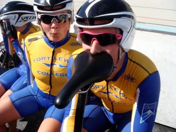 Missy Erickson and Ian Burnett before the Italian Pursuit.
