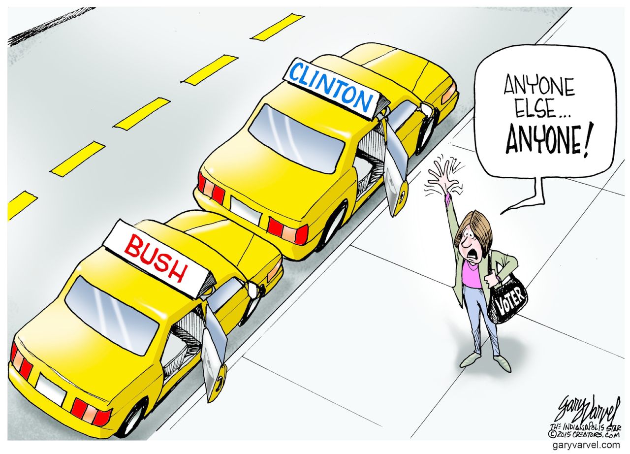 Political cartoon U.S. Clinton Bush