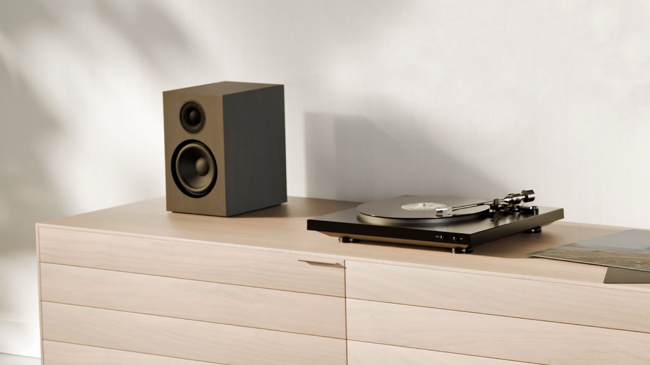 Audio Pro A28 speaker in walnut veneer