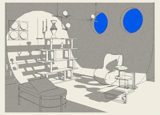 A preliminary sketch by Leoni Bos, who imagined Wallpaper’s ultimate entertaining space