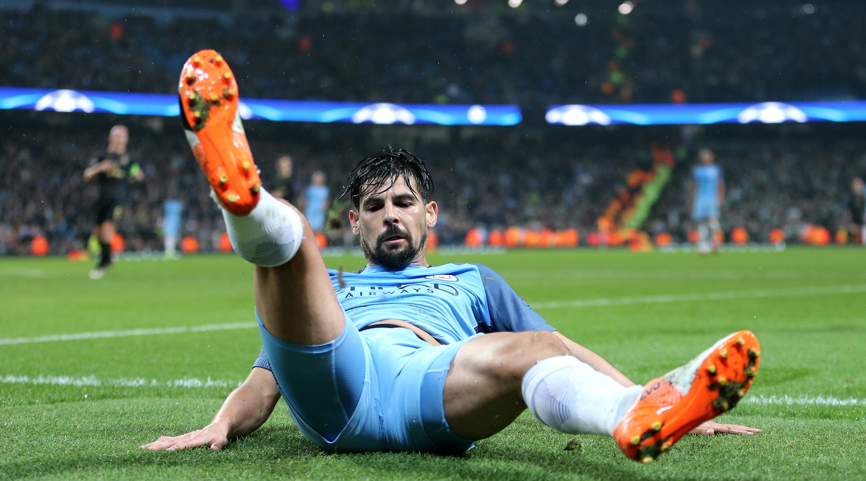 MANCHESTER, ENGLAND - DECEMBER 06: Nolito of Manchester City reacts during the UEFA Champions League match between Manchester City FC and Celtic FC at Etihad Stadium on December 6, 2016 in Manchester, England. (Photo by James Baylis - AMA/Getty Images)