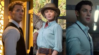 From left to right: Chris Evans in Captain America: Civil War, Emily Blunt in Jungle Cruise and John Krasinski in Jack Ryan. 