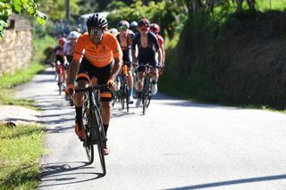 MOS SPAIN SEPTEMBER 04 Mikel Bizkarra Etxegibel of Spain and Team Euskaltel Euskadi attacks in the chase group during the 76th Tour of Spain 2021 Stage 20 a 2022km km stage from Sanxenxo to Mos Alto Castro de Herville 502m lavuelta LaVuelta21 on September 04 2021 in Mos Spain Photo by Tim de WaeleGetty Images
