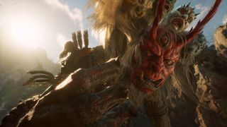 A monster wearing a red mask