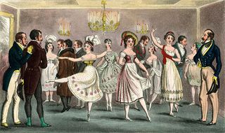 The Green Room of the King's Theatre, London, pictured in 1822.