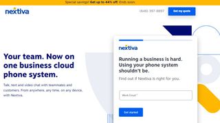 Website screenshot for Nextiva.