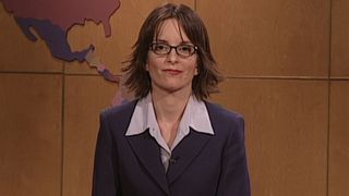 Tina Fey during her first Weekend Update on Saturday Night Live in 2000.