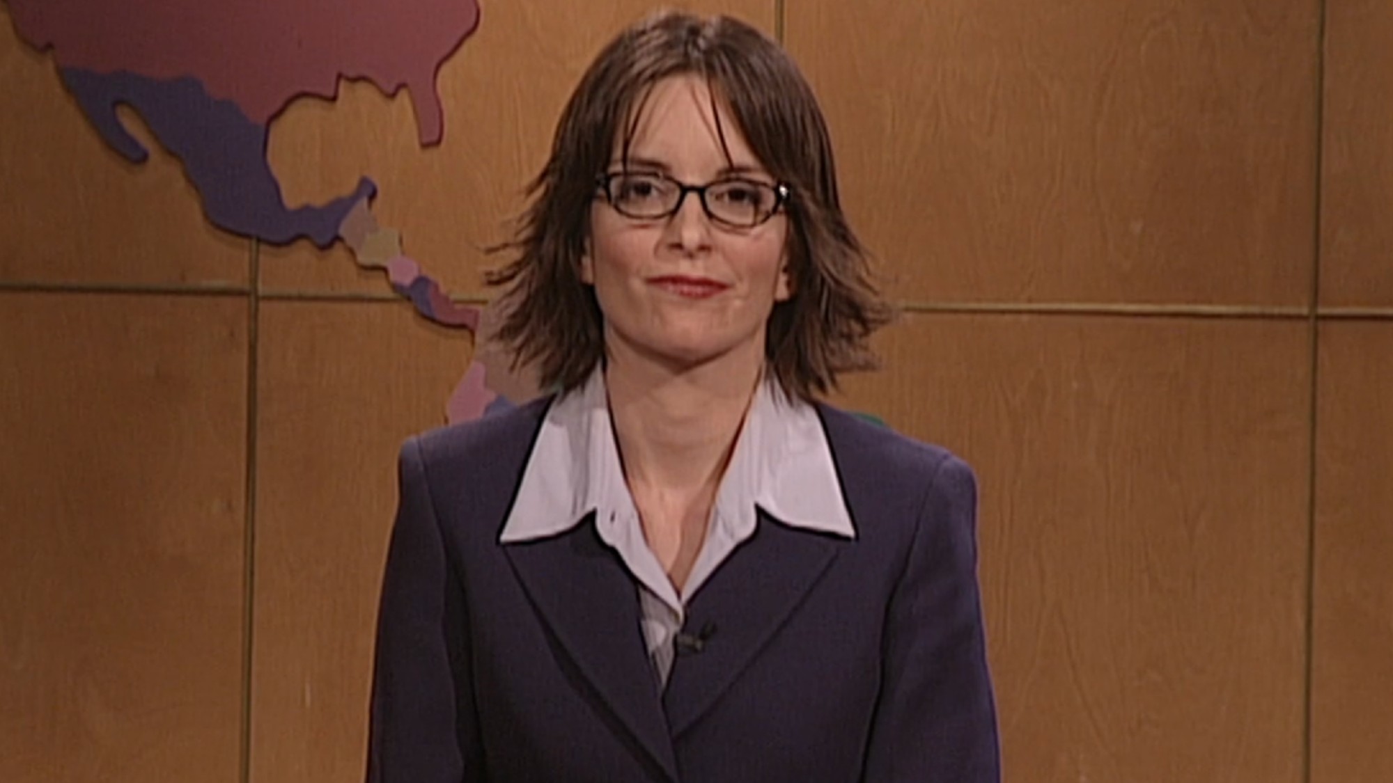 Tina Fey during her first Weekend Update on Saturday Night Live in 2000.