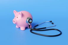 Image shows piggy bank for medical savings.