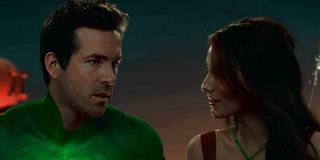 Ryan Reynolds as Hal Jordan/Green Lantern and Blake Lively as Carol Ferris in Green Lantern (2011)