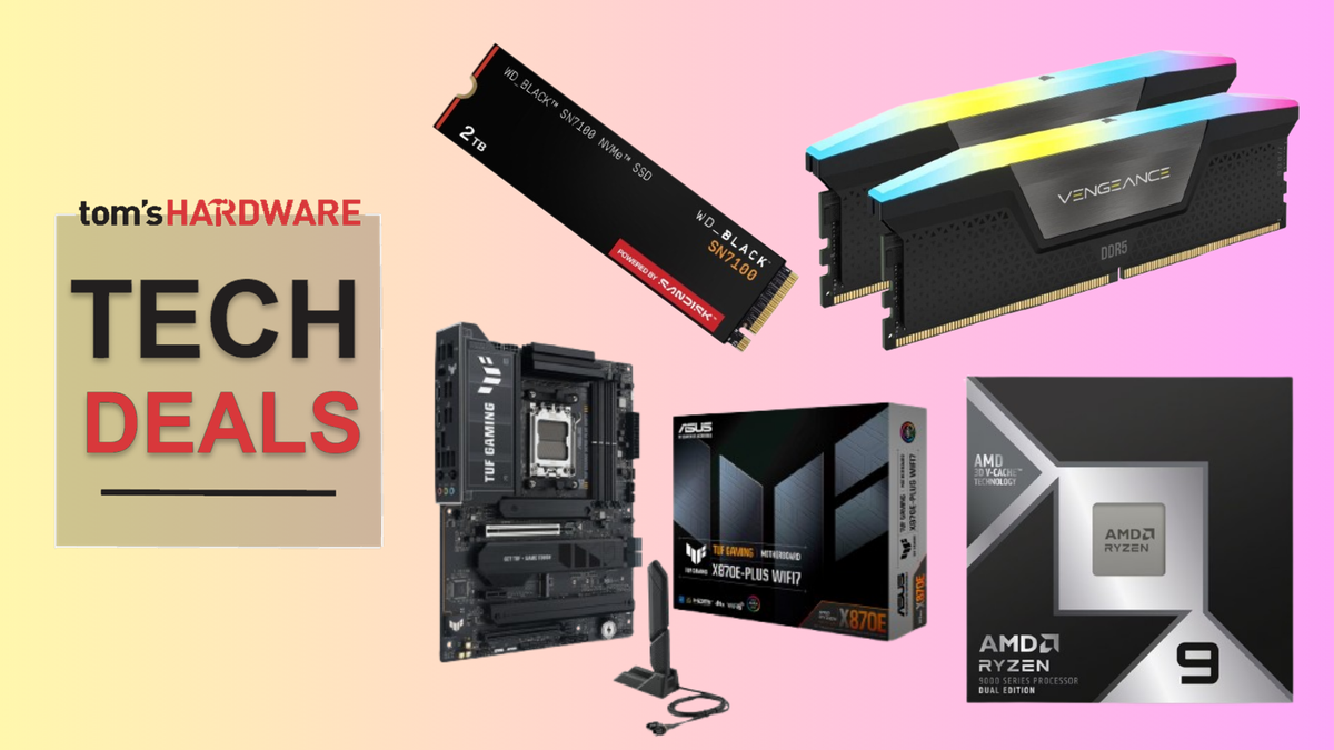 Grab 32GB of Corsair DDR5 RAM for just $28 in this Newegg combo with the new 9950X3D2 that saves you a huge $441 — $1,729.99 deal with AMD's first dual-X3D CPU also ships with a 2TB WD Black SSD and an Asus TUF Gaming motherboard