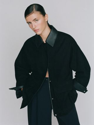 Suede Cape-Style Jacket