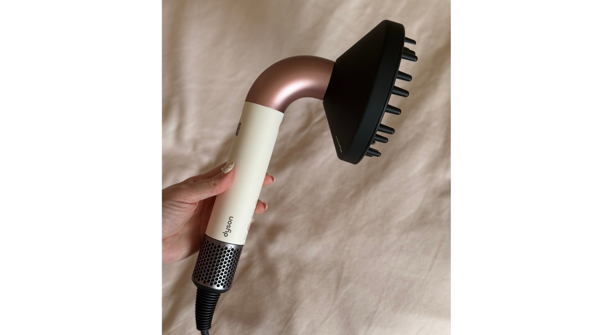 Dyson Supersonic r Hair Dryer in Ceramic Pink with its diffuser