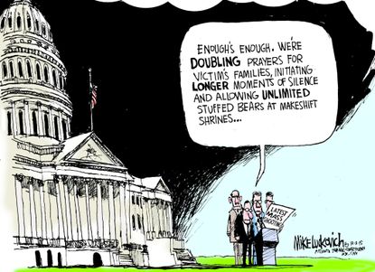 Political cartoon U.S. Mass Shooting Policy