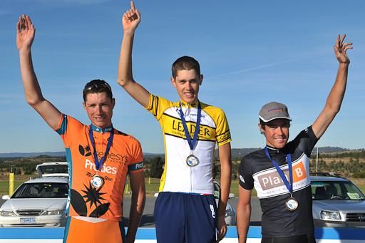 2010 Canberra Tour podium (L-R): Will Clarke (Genesys Wealth Advisers), Ben Dyball (Virgin Blue RBS Morgans) and Michael Fitzgerald (Plan B).