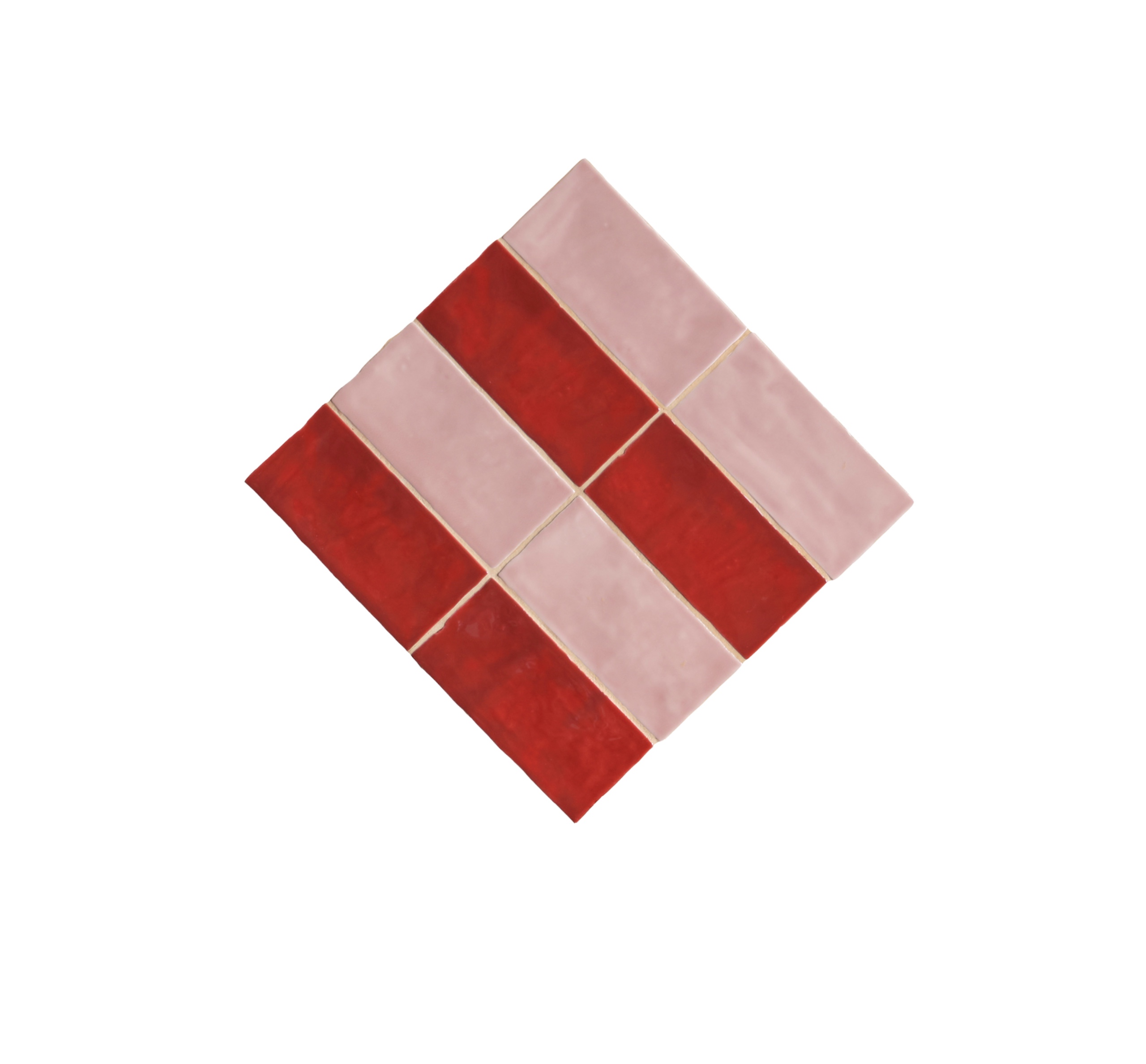 tiles in pink and red