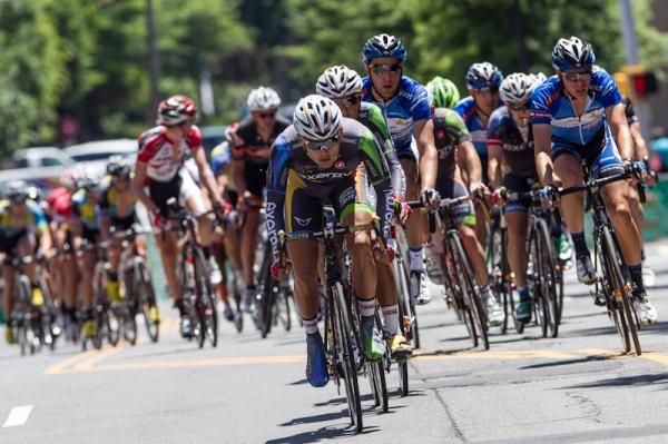 Carlos Alzate (Exergy) working to keep the pace high on the front.