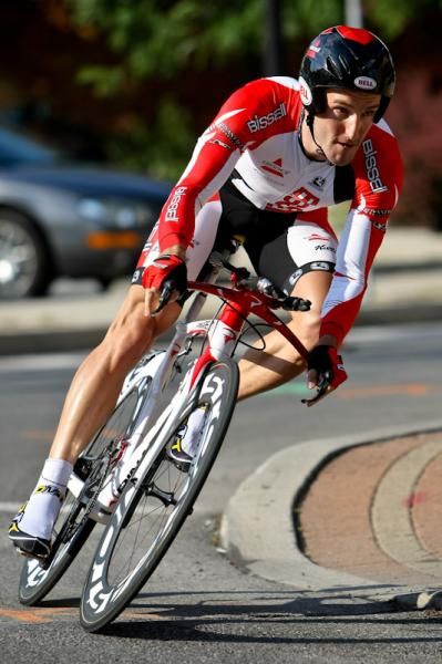 Frank Pipp (Bissell) comes around on his way to second place.