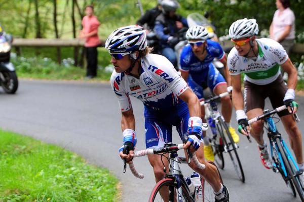 Pavel Brutt (Katusha) looks ahead as he climbs.
