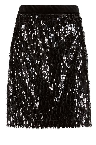 M&S Sequin Skirt black mini