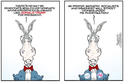 Political Cartoon U.S. Democrats Trump