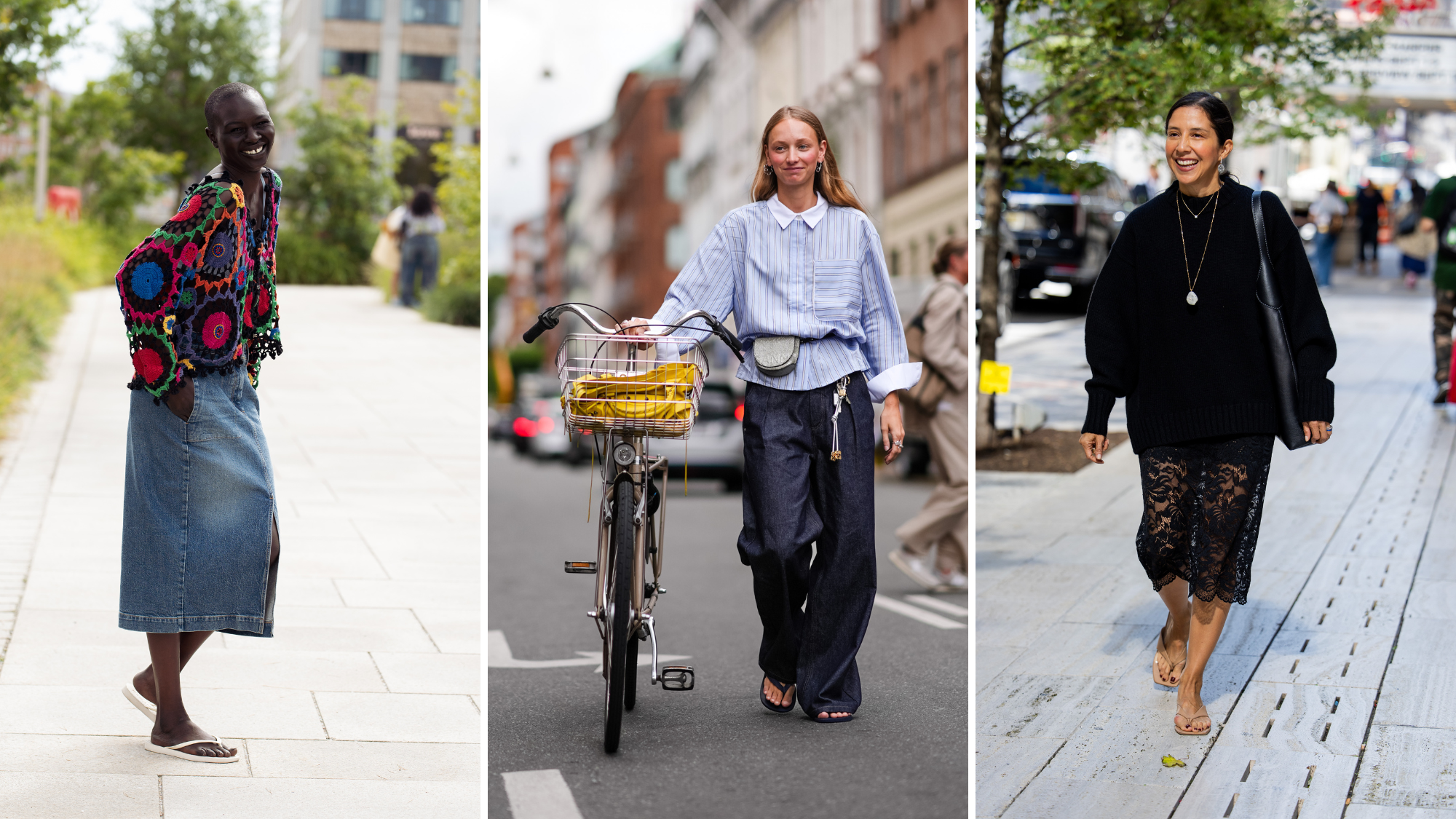 fashion week street style flip flops