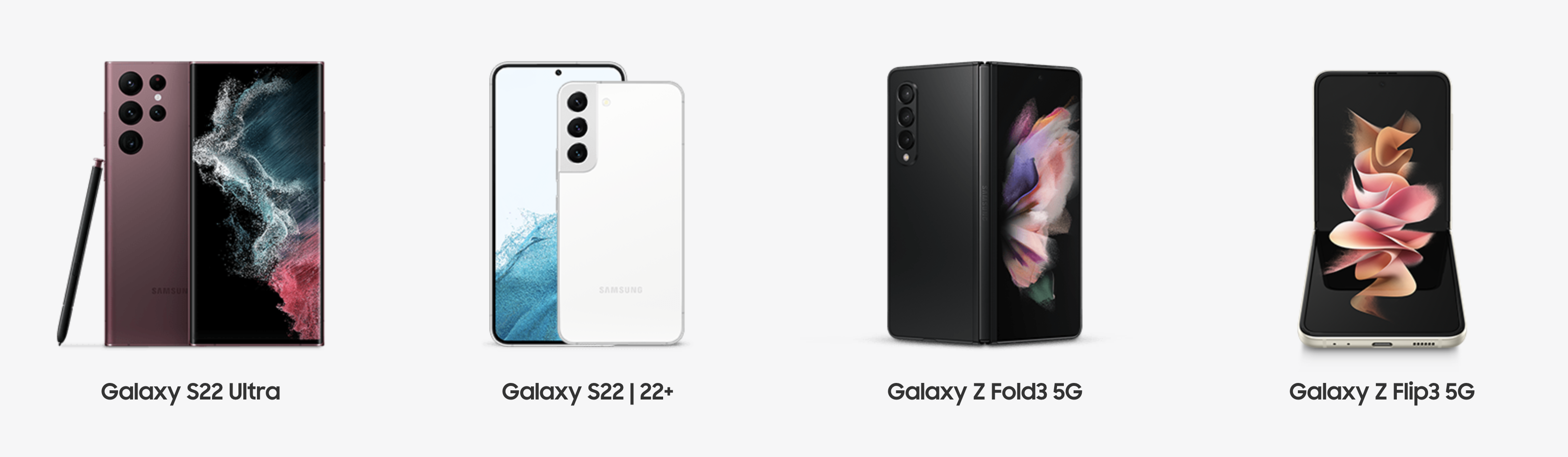 Samsung Galaxy phone line-up July 2022