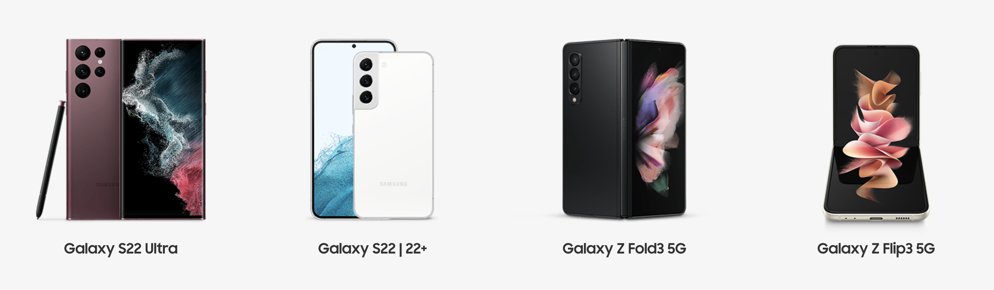 Samsung Galaxy telephone  line-up July 2022