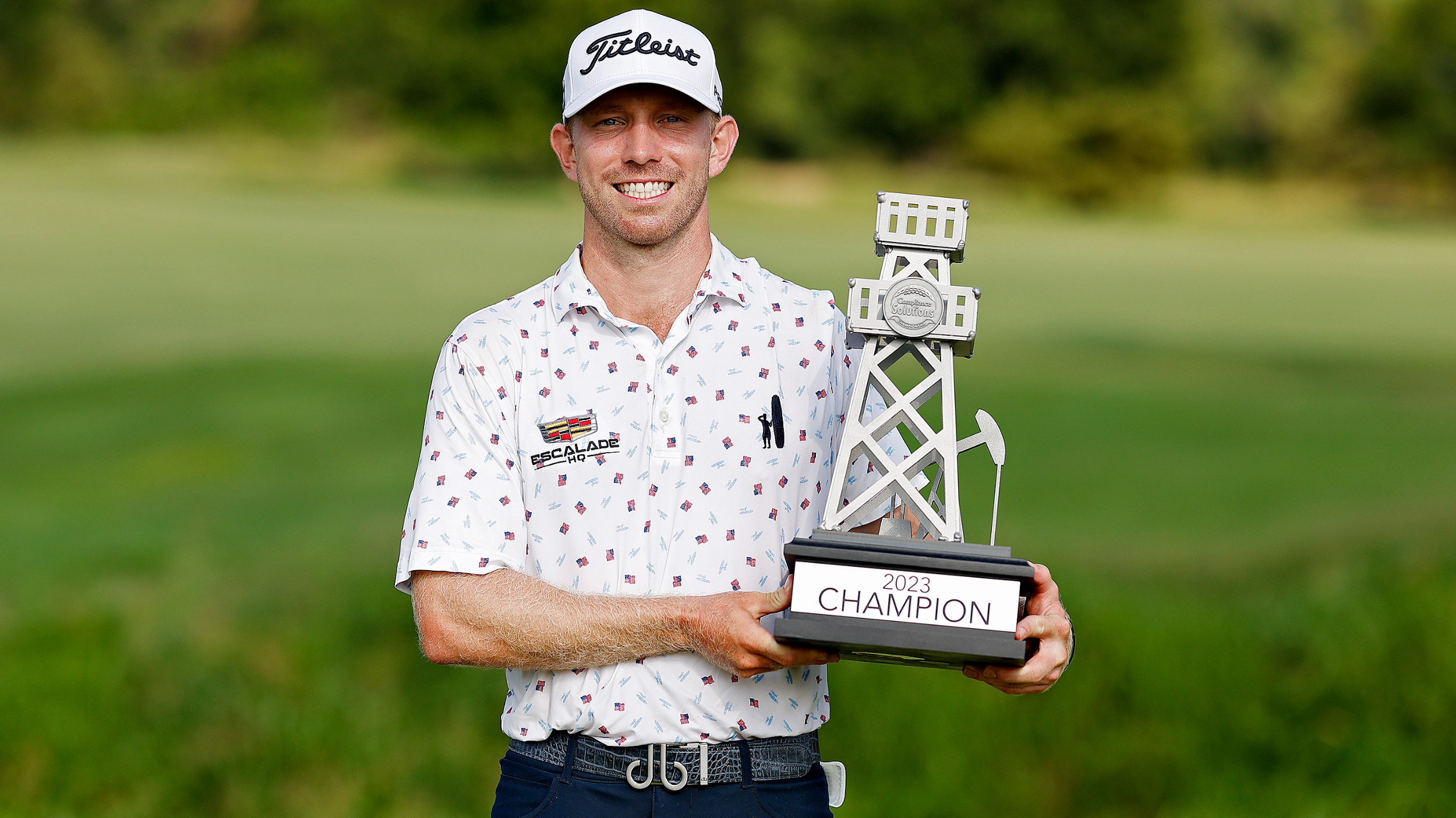 Jimmy Stanger with the Compliance Solutions Championship trophy