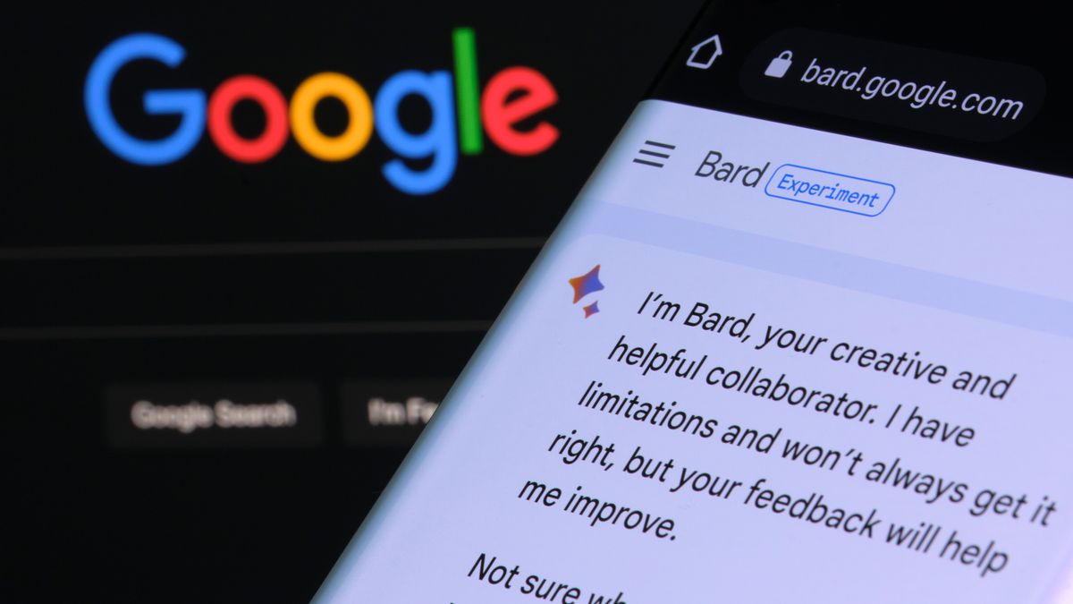 Google Bard shown on a smartphone screen