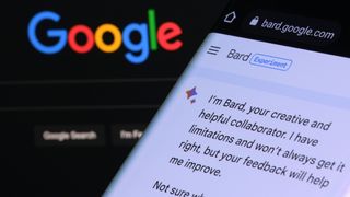 Google Bard shown on a smartphone screen