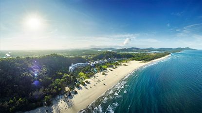 Aerial shot of Shangri-La Rasa Ria, Malaysia