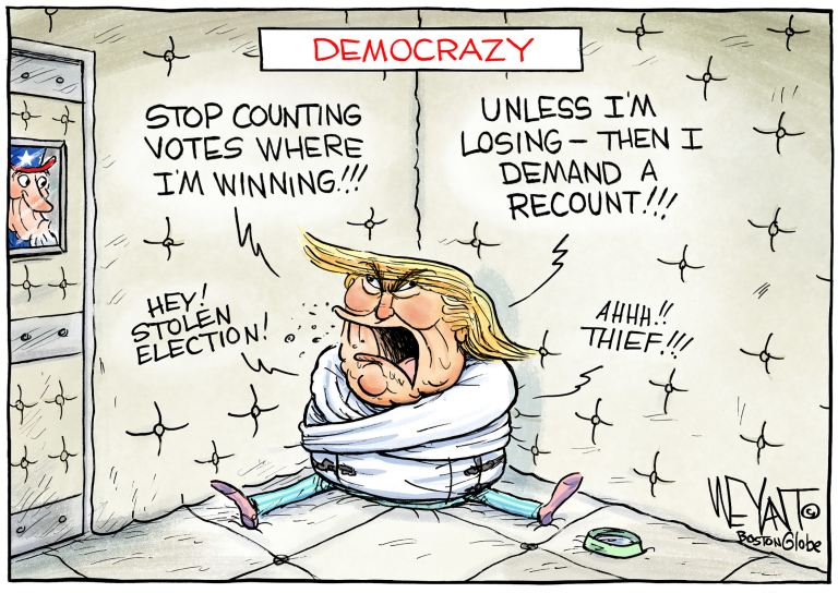 Political Cartoon U.S. Trump 2020 vote