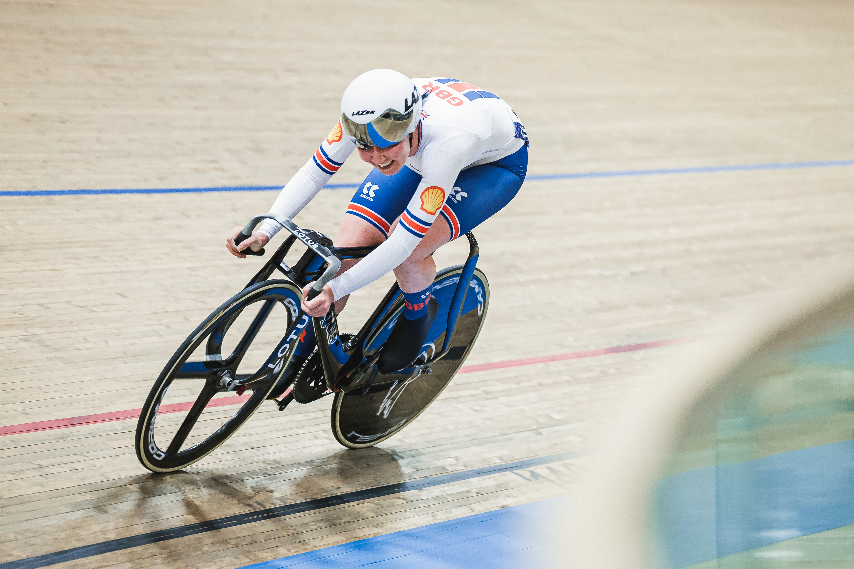Katie Archibald competing at the European Championships in 2023