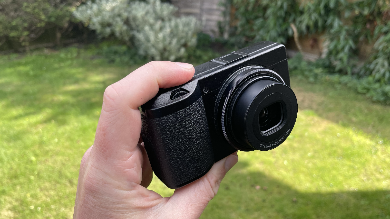 Ricoh GR IIIx HDF in hand