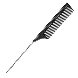 Lltgmv 9.25 in Rat Tail Comb for Hair Stylist, Rattail Comb for All Hair Types, Fine Tooth Tail Comb With Stainless Steel Pintail - Black