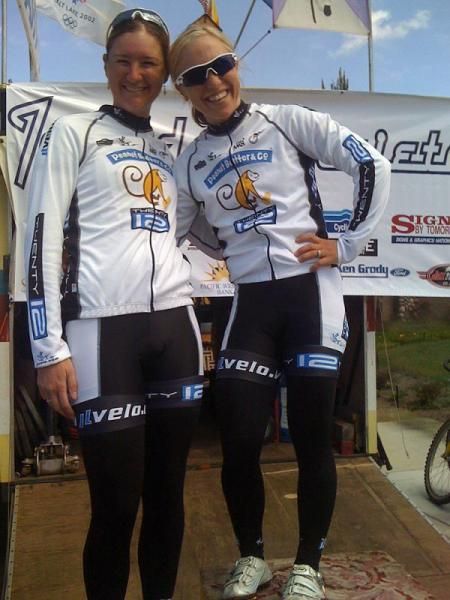 Shelley Evans (right) with her Peanut Butter & Co TWENTY12 teammate Lauren Tamayo