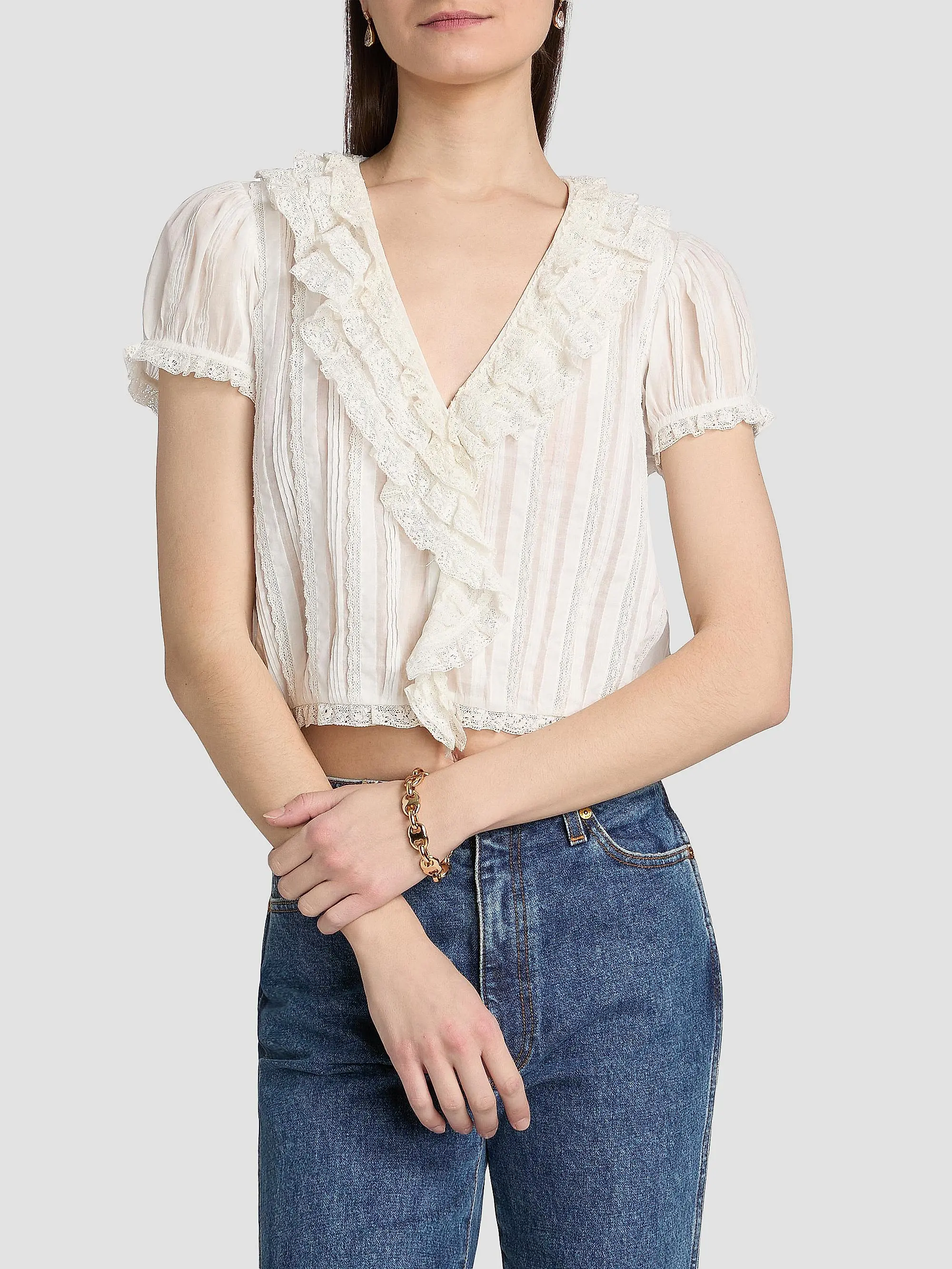 Bernadette Lace Ruffle Top