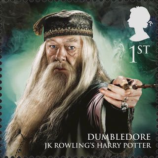 Stamp featuring Michael Gambon as Albus Dumbledore