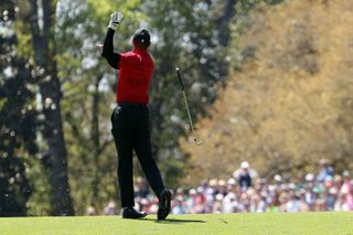 Tiger Woods on the fifth hole during the final round of the 2022 Masters