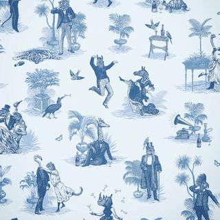 modern blue toile wallpaper swatch