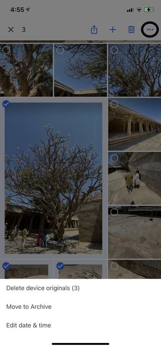 a mobile screenshot of the iOS mobile Google Photos interface